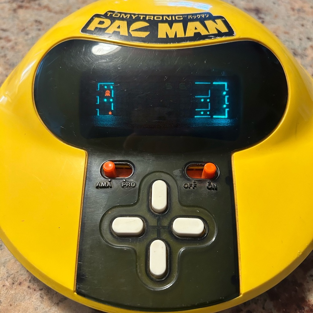 Vintage Tomytronic Pac-Man Handheld Game - Yellow